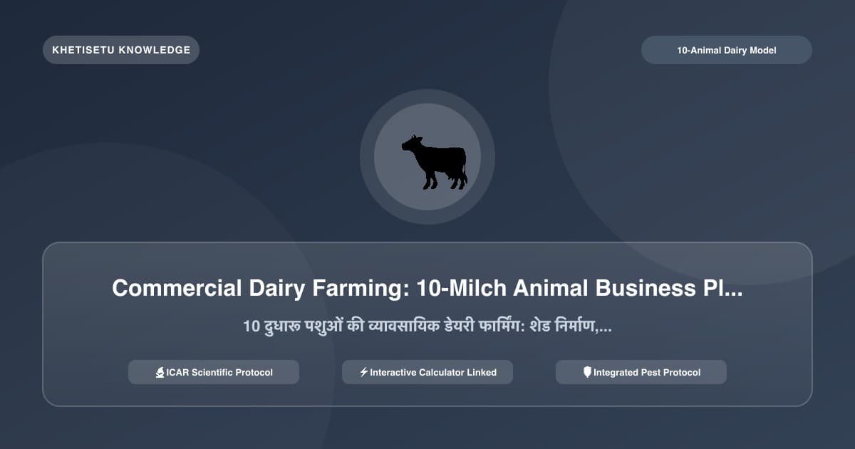 Commercial Dairy Farming: 10-Milch Animal Business Plan, Shed Design & Economics
